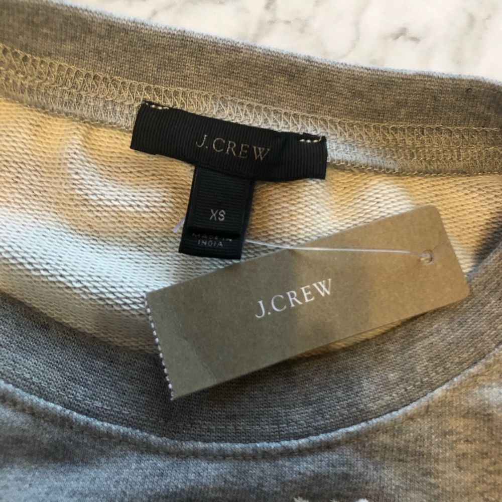 J.Crew NWT Grey Floral Embroidered Sweatshirt - XS - Picture 5 of 7